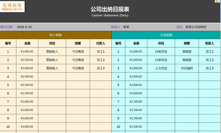 2023年最新整理，20套出纳常用报表，内含公式，输入数据就能用！插图7