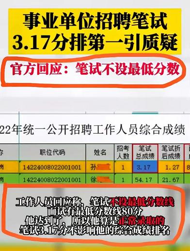 笔试成绩3.17分被录取？湖北事业单位招考引争议，处理结果已出插图1