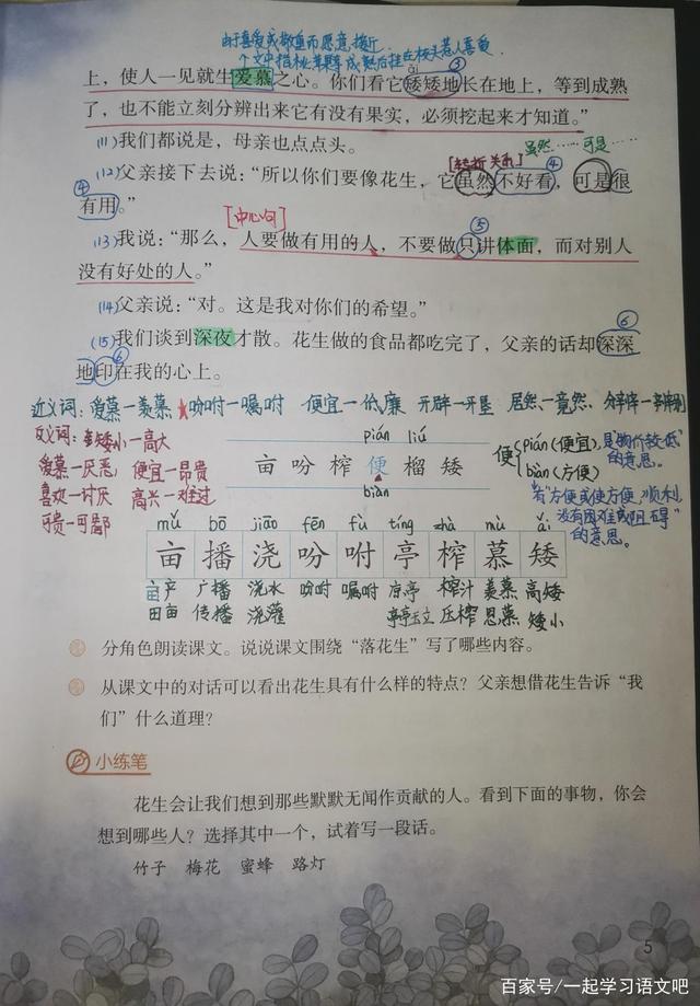 五年级上语文第一单元复习与考点解析，单元测试轻松取得好成绩！插图4