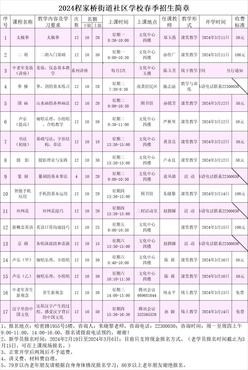 2024社区学校春季招生开始啦！快来报名吧插图4