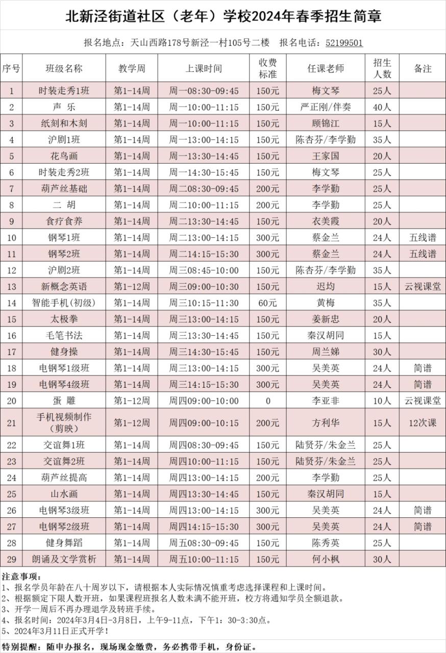 2024社区学校春季招生开始啦！快来报名吧插图5