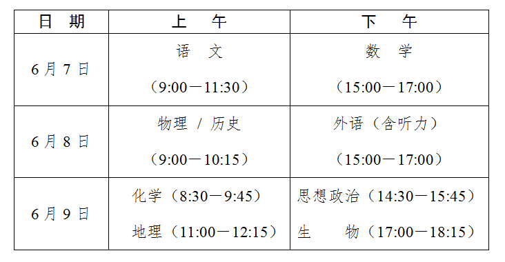 2024年全国高考时间安排表出炉（各省汇总）插图9