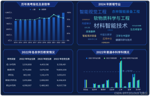 仪表板展示｜DataEase看中国：2024年高考数据前瞻-小默在职场